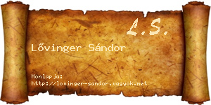 Lővinger Sándor névjegykártya